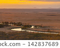 Evening view of Kushiro Marshland from Hosooka Observatory 142837689