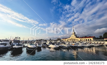 Sochi Marine Station and yacht marina in Sochi, Russia Sochi Marine Station and yacht marina in Sochi, Russia 142838173