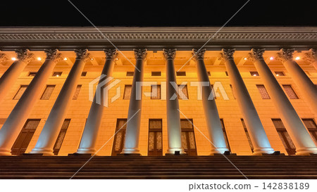 Sochi Winter Theatre illuminated at night in Sochi, Russia Sochi Winter Theatre illuminated at night in Sochi, Russia 142838189
