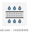 Filter media vector icon, water filtration, permeable layer, purification symbol. 142838304