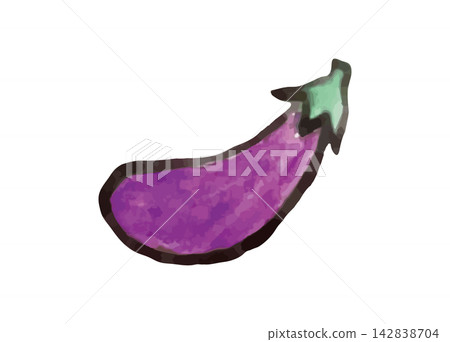Cute hand-drawn eggplant illustration 142838704