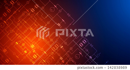 Technology background. Electrical diagram. Technical drawing. Engineering industry. Vector illustration. Technology background. Electrical diagram. Technical drawing. Engineering industry. Vector illustration. 142838989