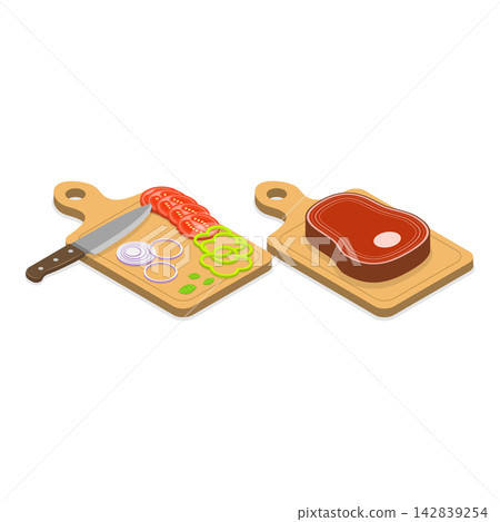 3D Isometric Flat Vector Illustration of Food Safety, Diagram Showcasing Main Principles, Clean, Separate, Cook, Chill To Prevent Contamination. Item 2 3D Isometric Flat Vector Illustration of Food Safety, Diagram Showcasing Main Principles, Clean, Separate, Cook, Chill To Prevent Contamination. Item 2 142839254
