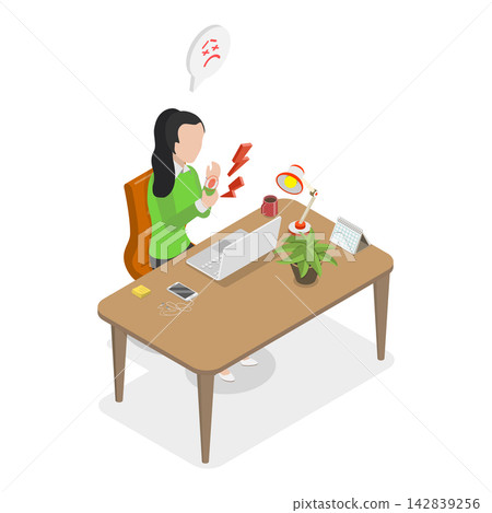 3D Isometric Flat Vector Illustration of Carpal Tunnel Syndrome, Pain in Arm. Item 2 3D Isometric Flat Vector Illustration of Carpal Tunnel Syndrome, Pain in Arm. Item 2 142839256