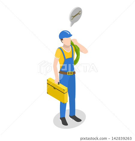 3D Isometric Flat Vector Illustration of Labor Day, Essential Workers Group of Different Occupations. Item 2 3D Isometric Flat Vector Illustration of Labor Day, Essential Workers Group of Different Occupations. Item 2 142839263