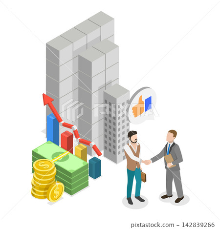 3D Isometric Flat Vector Illustration of ROA Vs ROE, Key Measures To Assess Company Efficiency. Item 2 3D Isometric Flat Vector Illustration of ROA Vs ROE, Key Measures To Assess Company Efficiency. Item 2 142839266