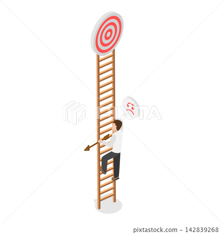 3D Isometric Flat Vector Illustration of Hit Objectives, Business Competition, A Chance For Success, And Innovative Solutions. Item 2 3D Isometric Flat Vector Illustration of Hit Objectives, Business Competition, A Chance For Success, And Innovative Solutions. Item 2 142839268