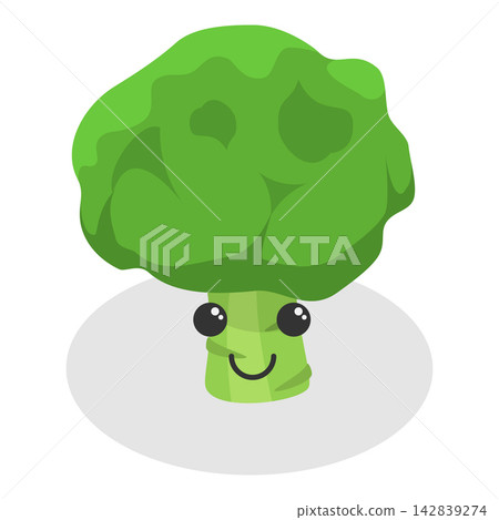3D Isometric Flat Vector Illustration of Vegetables, Collection Of Comical Cartoon Characters. Item 4 3D Isometric Flat Vector Illustration of Vegetables, Collection Of Comical Cartoon Characters. Item 4 142839274