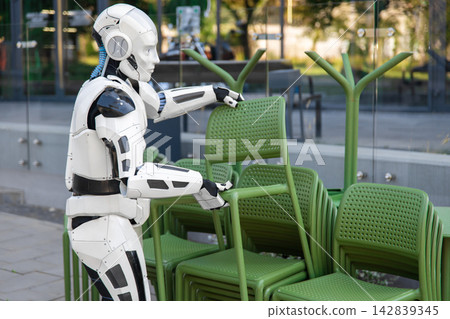 Modern android lifting plastic chair Modern android lifting plastic chair 142839345