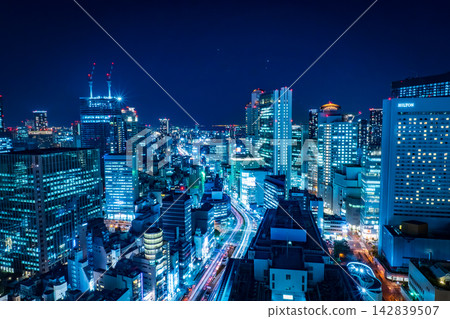從大阪站3號大樓看到的大阪夜景 從大阪站3號大樓看到的大阪夜景 142839507