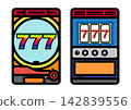 Illustrations of pachinko and pachislot 142839556