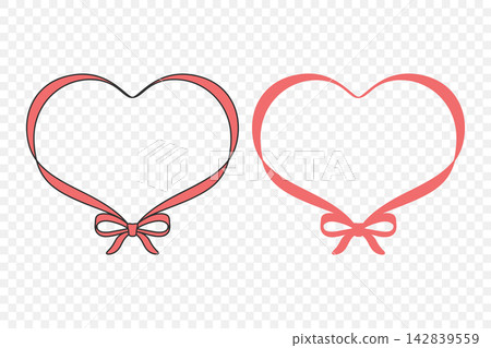 Heart Frame Vector Illustration. Heart Ribbon Frame Set, Romantic Heart Outline with Bow, Decorative Love Border Isolated for Valentine Card, Wedding Invitation, Label, Greeting and Gift Design Heart Frame Vector Illustration. Heart Ribbon Frame Set, Romantic Heart Outline with Bow, Decorative Love Border Isolated for Valentine Card, Wedding Invitation, Label, Greeting and Gift Design 142839559