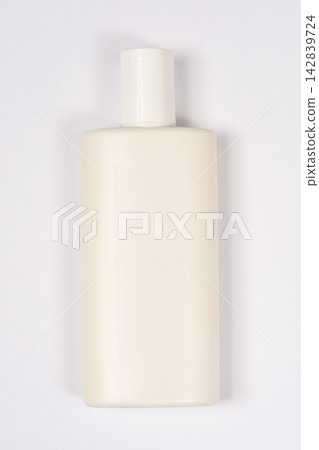 Blank white plastic cosmetic bottle 142839724