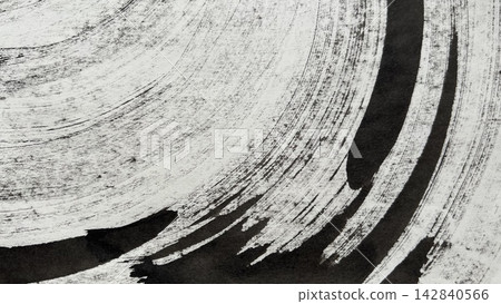 Background material with the texture of Japanese paper, a large flow of water drawn in ink, an illustration of meandering lines, monochrome wavy lines. Background material with the texture of Japanese paper, a large flow of water drawn in ink, an illustration of meandering lines, monochrome wavy lines. 142840566