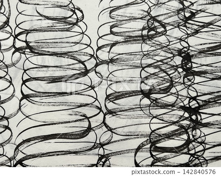 A background material that evokes the texture of Japanese paper, a spiral illustration drawn in ink, and monochrome curved lines. A background material that evokes the texture of Japanese paper, a spiral illustration drawn in ink, and monochrome curved lines. 142840576