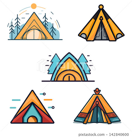 icon, camping, camp 142840600