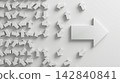 White Arrow Pattern Showing Upward Direction, Conformity and Chaos, Leadership and Decision Concept 142840841