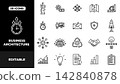 Business Architecture Outline Icon Set with Strategy, Growth, Finance, Planning and Management Symbols Business Architecture Outline Icon Set with Strategy, Growth, Finance, Planning and Management Symbols 142840878