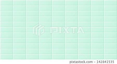 Green ceramic tile background, seamless rectangular mosaic pattern for bathroom wall and floor. Green ceramic tile background, seamless rectangular mosaic pattern for bathroom wall and floor. 142841535