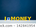 Love of money, wealth and personal finance concept with heart symbol 142841954