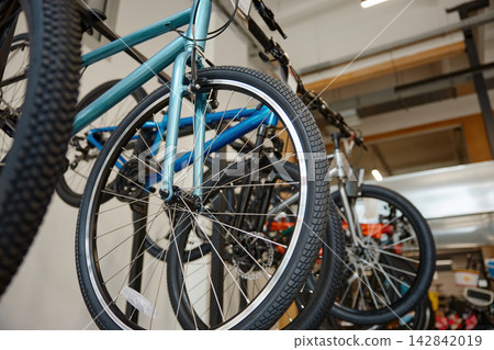 Retail space showcasing lightweight urban bicycles 142842019