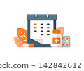 Annual medical exam,medication course,calendar period 142842612