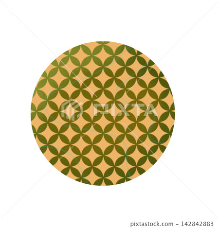 Round material illustration with a Shippo pattern Round material illustration with a Shippo pattern 142842883