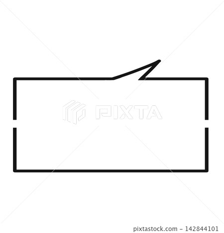 A simple rectangular speech bubble frame with a cut-out line (facing upwards and to the right). A simple rectangular speech bubble frame with a cut-out line (facing upwards and to the right). 142844101