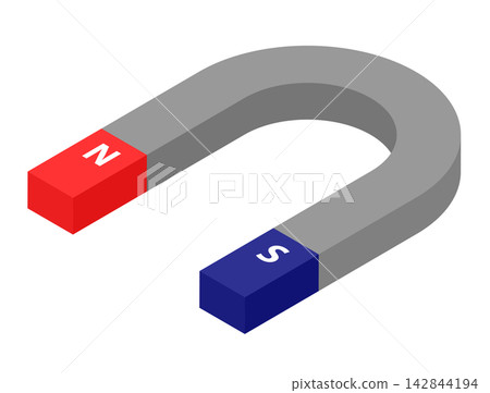 U-shaped magnet, isometric U-shaped magnet, isometric 142844194