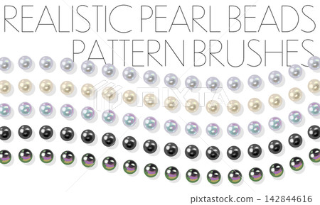 A vector brush set featuring realistic pearl patterns. A vector brush set featuring realistic pearl patterns. 142844616