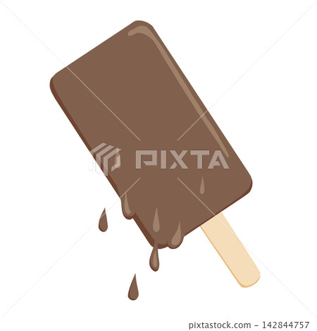 Illustration of a brown ice pop Illustration of a brown ice pop 142844757
