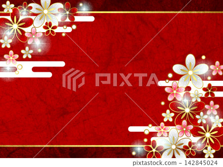 日式慶典背景,可愛,寶石花,深紅色,紅色,插畫,橫幅 日式慶典背景,可愛,寶石花,深紅色,紅色,插畫,橫幅 142845024