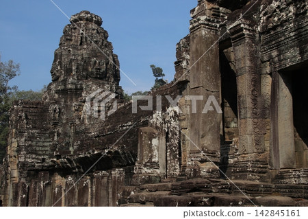 Four-sided Buddha of Bayon Temple Four-sided Buddha of Bayon Temple 142845161