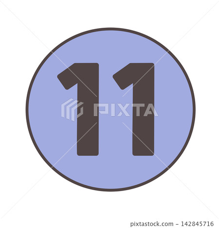 數字 11,圓形徽章,呈柔和的藍紫色。 數字 11,圓形徽章,呈柔和的藍紫色。 142845716
