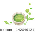 An image of matcha painted with watercolors. 142846121