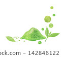 Abstract image of matcha painted with watercolors 142846122