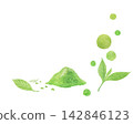 Abstract image of matcha painted with watercolors 142846123