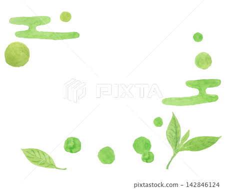 Abstract image of matcha painted with watercolors Abstract image of matcha painted with watercolors 142846124