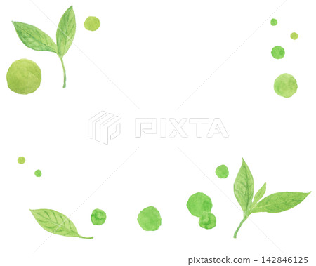 用水彩繪製的抹茶抽象畫。 142846125