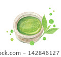 An image of matcha painted with watercolors. 142846127