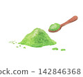 Image of matcha powder painted with watercolors 142846368