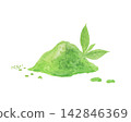 Image of matcha powder painted with watercolors 142846369