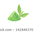 Image of matcha powder painted with watercolors 142846370