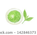 An image of matcha powder painted with watercolors. 142846373