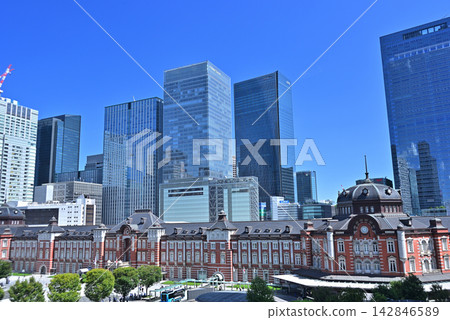 東京站丸之內口站前視圖 東京站丸之內口站前視圖 142846589