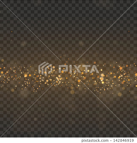 Horizontal Golden Glitter Dust Sparkles Vector 142846919