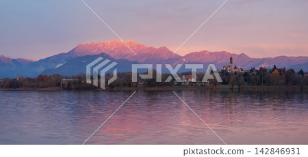 Pusiano lake, located between provinces of Como and Lecco, in Brianza, Italy. Pusiano lake, located between provinces of Como and Lecco, in Brianza, Italy. 142846931