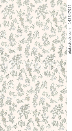 Ornate Mixed Style Floral and Butterfly Seamless Pattern Set for Textile Art 142847933