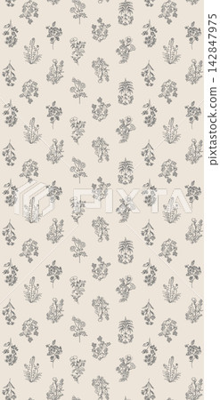 Ornate Mixed Style Floral and Butterfly Seamless Pattern Set for Textile Art Ornate Mixed Style Floral and Butterfly Seamless Pattern Set for Textile Art 142847975