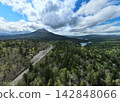 [Aerial view] Panketo, Penketo, and Oakan-dake from Akan-Sokodai 142848066
